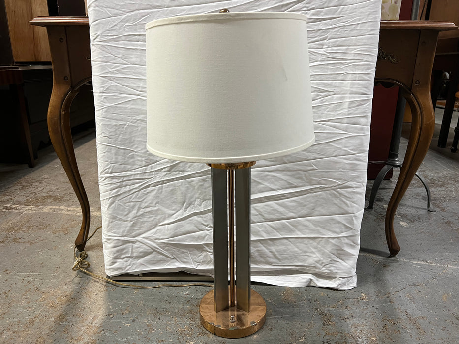 Metal Table lamp in silver and bronze