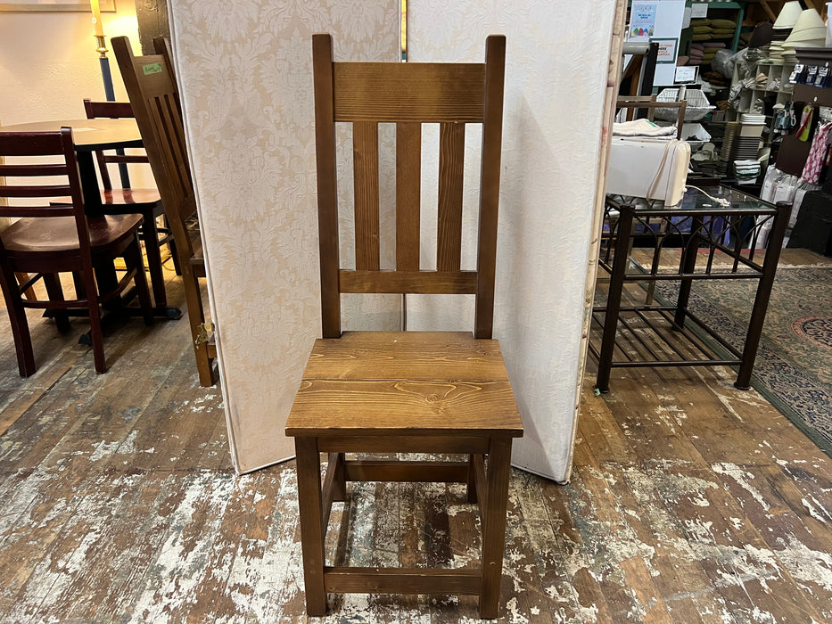Vertical ladder back all wood dining chair