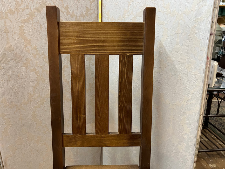 Vertical ladder back all wood dining chair
