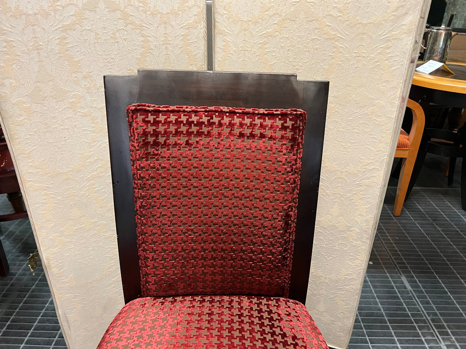 Dark red velvet dining chair