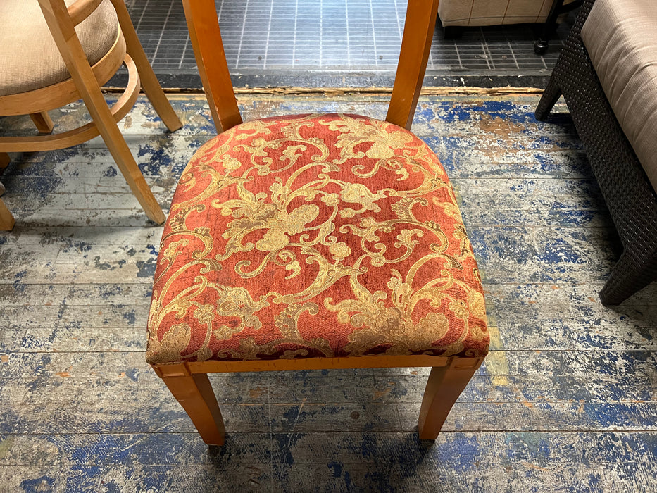 Light Wood chair with red print