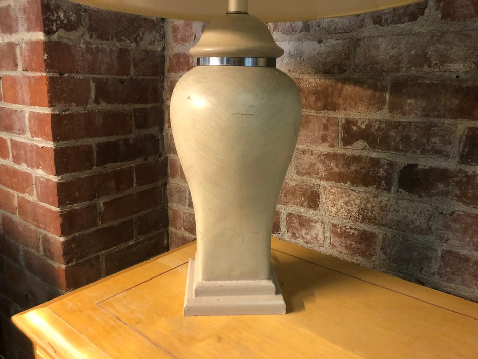 Table Lamp Beige with Silver Trim